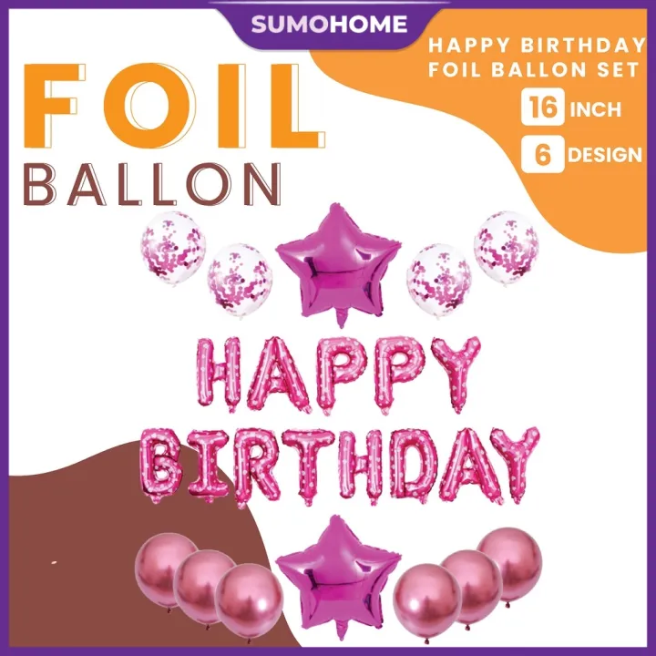 Happy Birthday Balloon Set DIY Party Decoration Set Helium Belon for  Backdrop Banner Party Supplies Birthday Gift | Lazada