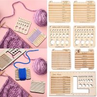 ◆◑✱ 3/4pcs Wood Knitting Needle Gauge And Ruler Square Wood Spinning Control Card Knitting Tool For Spinners Yarn Measuring Tools