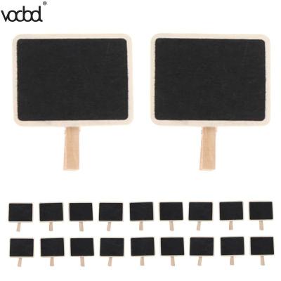 20pcs Mini Small Wooden Chalk Blackboard Retangle Wedding Restaurant Signs Blackboard Clip Tag Party Decor School Supplies