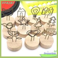 SFAJAI 1 PC ตกแต่งงานปาร์ตี้ สมุดบันทึก ของตกแต่งบ้าน กรอบรูป ที่ใส่ไม้กลม คลิปภาพ ข้อความสนับสนุนซ้าย