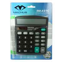 เครื่องคิดเลข 12หลัก ยี่ห้อ MACNUS รุ่น 837C BLACK CALCULATOR 12DIGITS รับประกัน 1ปี