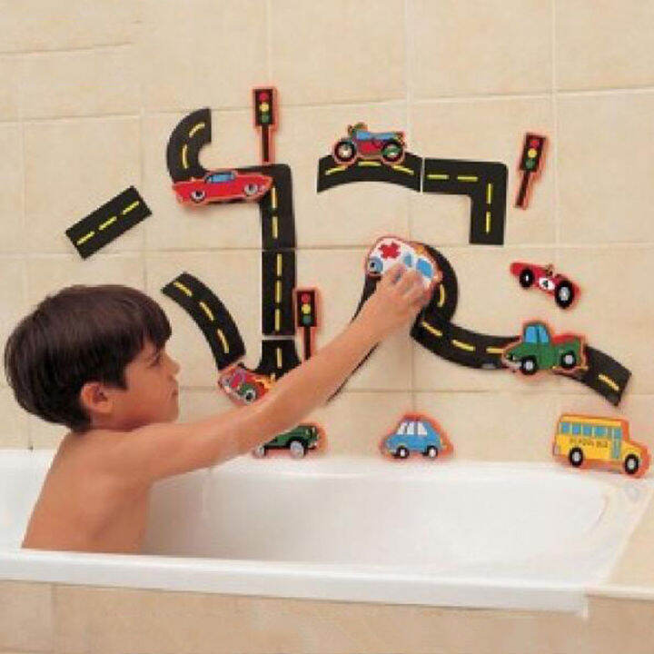 baby-bath-toys-flexible-road-track-train-toy-bathroom-bathtub-soft-eva-paste-early-education-diy-sticker-puzzles-toys-baby-toy