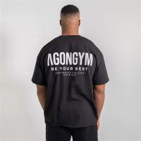 2022 Gym Tees Fitness Mens T Shirt Outdoor Hop Loose Bodybuilding Gildan Spot 100% Cotton