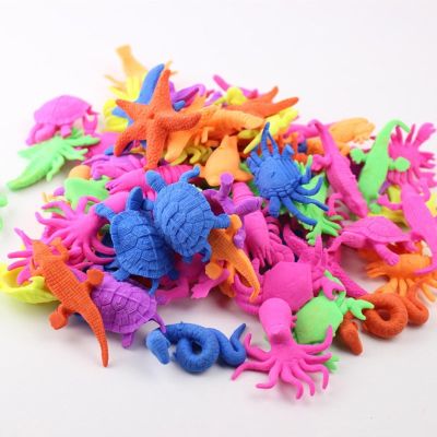 10 Pcs/Lot cute sea animal Rubber Swelling In Water Toys for children Creature