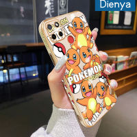 Dienya เคสสำหรับ Realme C12 C25s C25 Narzo 20 Narzo 30A 50A การ์ตูน Pokemon ใหม่กรอบสี่เหลี่ยมเคลือบพื้นผิวเคสซิลิกาเจลกันกระแทกเคสมือถือฝาครอบป้องกันเลนส์กล้องถ่ายรูปทั้งหมด