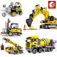 SEMBO high-tech Engineering Lifting City Crane Truck Excavator Building Blocks Model Construction Toys for Children Gift