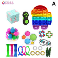 Geral 22Pcs Simple Fidget Dimple Toy Set Fidget Toy Pack Fidget Set with Stress Ball Infinite Cube Sensory Toy for Kids Adult