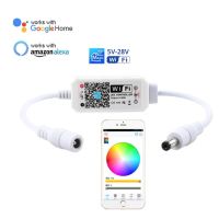 【☊HOT☊】 uylexs Dc 5V/12V-24V/5-28V ใช้ได้กับ Amazon Alexa Google Home Magic ตัวควบคุมไวไฟแอลซีดี App IS/Android สำหรับแถบไฟ Led