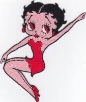 iron on patch Embroidery Betty Boop Comic Cult 12x7 cm ตัวรีด เย็บติดผ้าประเทศไทย โลโก้ปัก มีกาวสำหรับรีด ตกแต่งเสื้อผ้า