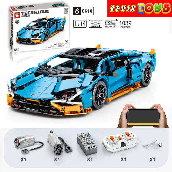 Đồ Chơi Lắp Ráp Kiểu LEGO TECHNIC Điều Khiển Từ Xa Mô Hình Xe Lamborghini  Sian FKP 37 Blue 8618 Với 1161 Mảnh Ghép 