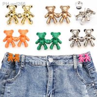 Cute Bear Pin Waist Clip Metal Snap Fastener Pants Pins Detachable Button Sewing-Free Buckle Jeans Reduce Waist Tighten Brooch