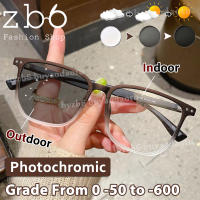 เลนส์ Photochromic สายตาสั้นแว่นตาแสงที่มีสายตา0ถึง-6.0เลียนแบบลายไม้ UV400สายตาสั้นแว่นตาผู้หญิงผู้ชาย