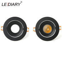 LEDIARY 10pcslot Black Recessed Ceiling Lighting Frame LED Downlights Fitting GU5.3 GU10 E27 Without Bulb Changeable Lamp Frame