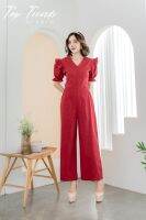 T-JL41 Jumpsuit จั้มสูทขายาว ซิปหน้า ผ้าลินินผสมฝ้าย (S32-34", M35-38”) ชุดผู้หญิง ชุดเช็คอิน ชุดทำงาน แฟชั่นผู้หญิง