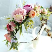 【YF】 New Fashion Sweet Princess Flower Hair Wreath Floral Hairbands Beach Headband Party Boho Headbands Bridal Bridesmaid Headdress