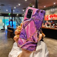 S8 Samsung Galaxy S9 Plus + S10 + ฝาครอบโทรศัพท์ TPU แบบน่มแผ่นหินอ่อนประกบกัน