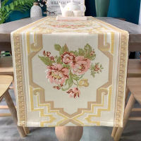 Spot parcel post New Chinese Style Embroidered Chenille Table Runner European Luxury Dining Table Table Runner Cabinet and Tea Table Table Runner Fabric Wholesale