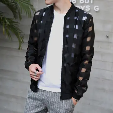 Checkered bomber best sale jacket mens