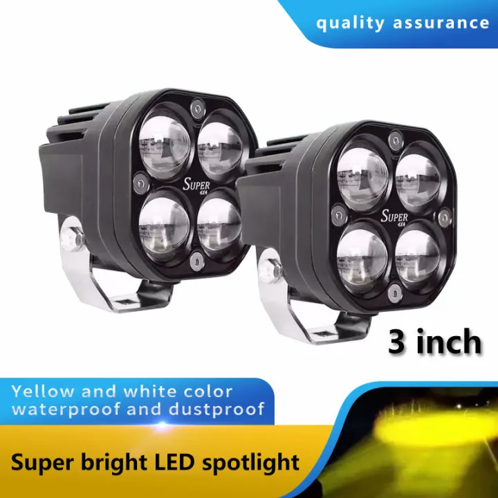 LED Dual Color Amber+White Fog Lights 3Inch 40W Waterproof LED Driving