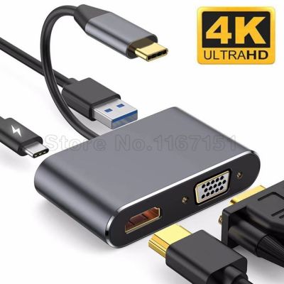 Type-C to 4K HDMI-compatible VGA USB C 3.0 Hub Adapter for MacBook Nintendo Samsung S20 Dex Huawei P30 Dock Xiaomi 10 TV USB Hubs