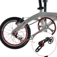 Cycling Single Speed Rear Derailleur Chain Tensioner Folding Bicycle Guide Wheel  Oval Aluminum Alloy