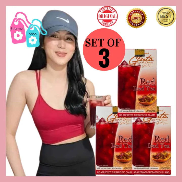 Shermel Shop Set of 3 Gluta Lipo Red Iced Tea Original Slimming and