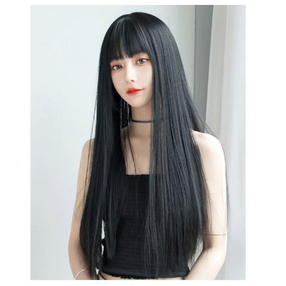 ladies-black-long-straight-hair-wig-full-headgear-air-bangs-classy-fashion