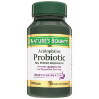 Probiotic พร้อมส่ง Acidophilus Probiotic ,Natures Bounty, 100 Tablets  มีแลคโตบาซิลัส และแบคทีเรียที่ดีต่อร่างกาย