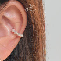 She with Cheewa | silver925 | pearl earcuff ต่างหูหนีบเงินแท้ มินิมอล ประดับมุกจิ๋วว สามารถปรับขนาดตามใบหูได้เลยค่ะ