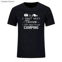 Camping Therapy T-Shirt Cotton Camper Tent Caravan Campsite Summer Tops Fashion Short Sleeve T shirt Camisetas Hombre Streetwear XS-4XL-5XL-6XL