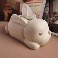 Creative Rabbit Tissue Boxes PU Leather Removable Tissue Holder Korean Style Cute Face Towel Napkin Holder Living Room Decor