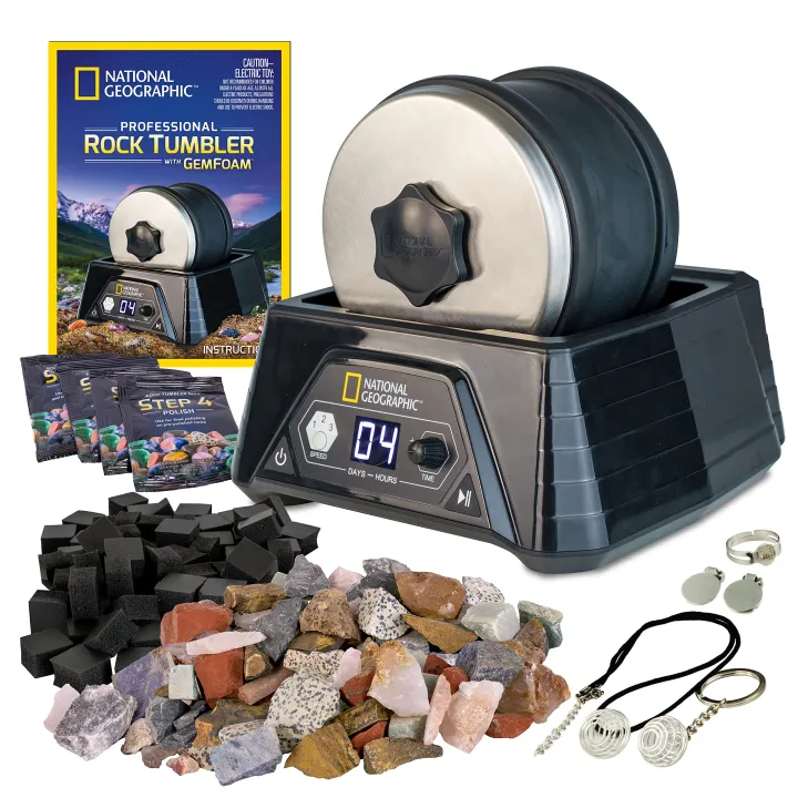 NATIONAL GEOGRAPHIC Professional Rock Tumbler Kit Rock Tumbling Set