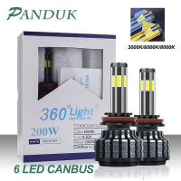 PANDUK 200W 26000LM Car Light 6 Side H8 H3 H7 H9 9006HB4 9005HB3 H4 H11 H1 H13 Led Headlight Bulb Super Bright Car Light 12V