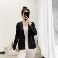 Womens Fashion New Casual Pleated Lapel Suit Cardigan Jacket dbn