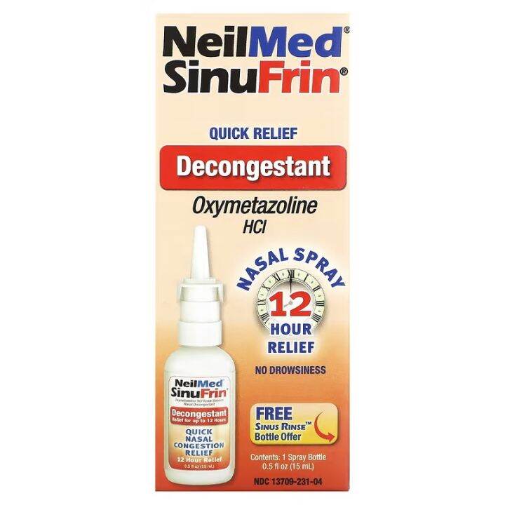 NeilMed, SinuFrin, Decongestant Spray Bottle, 0.5 fl oz (15 ml) | Lazada PH