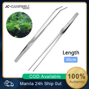 New 2 Pcs 12 30cm Reptile Feeding Tongs Tweezers Curved Stainless