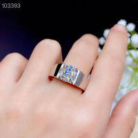 Moissanite แหวนผู้ชาย,บรรยากาศที่เรียบง่าย,การออกแบบล่าสุด,เงินแท้925,สีพลอยสีขาว,ความแข็งสูง