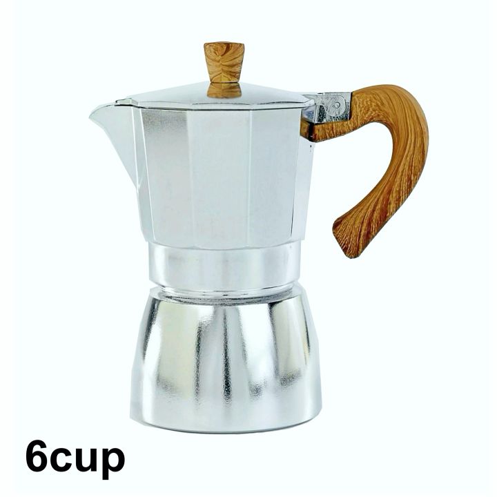 สินค้าแนะนำ-moka-espresso-กาต้มกาแฟ-มอคค่าพอท-moka-pot-อลูมิเนียม-อิตาเลี่ยน-สีเงิน-ด้ามไม้-แบบหนา