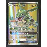 Pokemon Card ภาษาอังกฤษ Rayquaza GX Card 160/168 เรย์ควาซา Pokemon Card Gold Flash Light (Glossy)