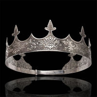 【CW】Baroque Vintage Metal Circle Tiaras Royal Queen King Crown Bridal Diadem Prom Headdress Wedding Hair Jewelry Head Ornaments