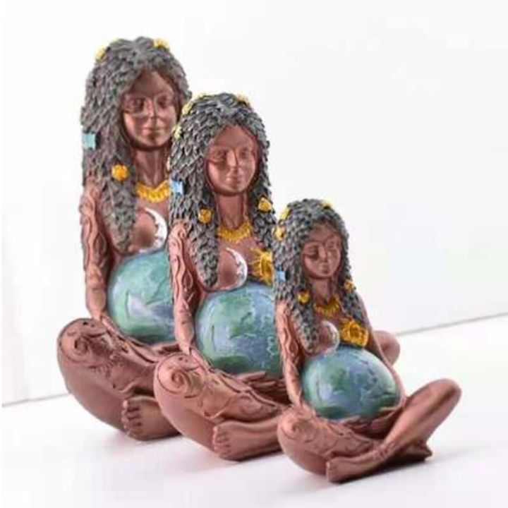 รูปปั้นโกเลียทำจากเรซินเทพีแห่งโลกแม่และตุ๊กตา-hiasan-taman-rumah-ของขวัญวันแม่
