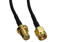 HVJ-1pcs Rg174 Rp Sma Male Jack To Rp Sma Female Nut Bulkhead Connector Rf Coaxial Jumper Pigtail Wire Terminal 4inch~5m Brass