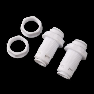 ；【‘； 2 Pcs 1/4 Inch Quick Straight -Through Purifier Joint Pipe Connector Of Reverse Osmosis Water System Fittings Tube Plate-Piercin