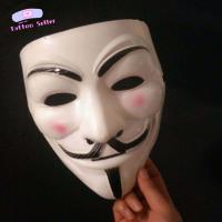 STKE คอสเพลย์ วันฮาโลวีน แฮ็กเกอร์ หมวก Masquerade Party คอสเพลย์ภาพยนตร์ V for Vendetta อุปกรณ์ประกอบฉากปาร์ตี้ คอสเพลย์ อุปกรณ์ประกอบฉากปาร์ตี้