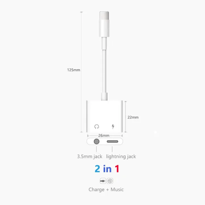 2 in 1 iPhone Adapter Lightning to 8pin 3.5mm AUX Audio And Charging