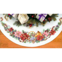 2021Top Quality Lovely Holiday Theme Counted Cross Stitch Kit Holiday Harmony Tree Skirt Tablecloth Cross Stitch