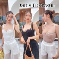 บอดี้สูทสายเดี่ยวขอบลูกไม้✨Janis Bodysuit ✨ทรงสวย ผ้ายืด ป้ายMIKA