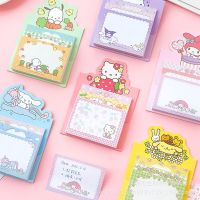 ✗▧☌ Cartoon Sanrio Cinnamoroll Tearable Sticky Note Memo Book My Melody Memo Paper Kuromi Diy Hand Book Message Paper Stationery