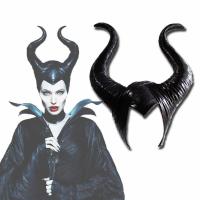 Maleficent Horns คอสเพลย์หน้ากากหมวกสีดำราชินีหมวกกันน็อคหมวกหูฟังฮาโลวีนหน้ากาก