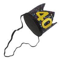 【CC】 Birthday Hat 40Th Happy Glitter Hats Men Gifts Supplies Headbands Decorations 30Th Photography